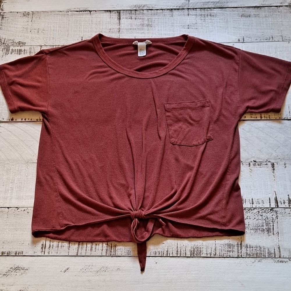 Full Tilt Crew Neck Cropped Tee Copper Small